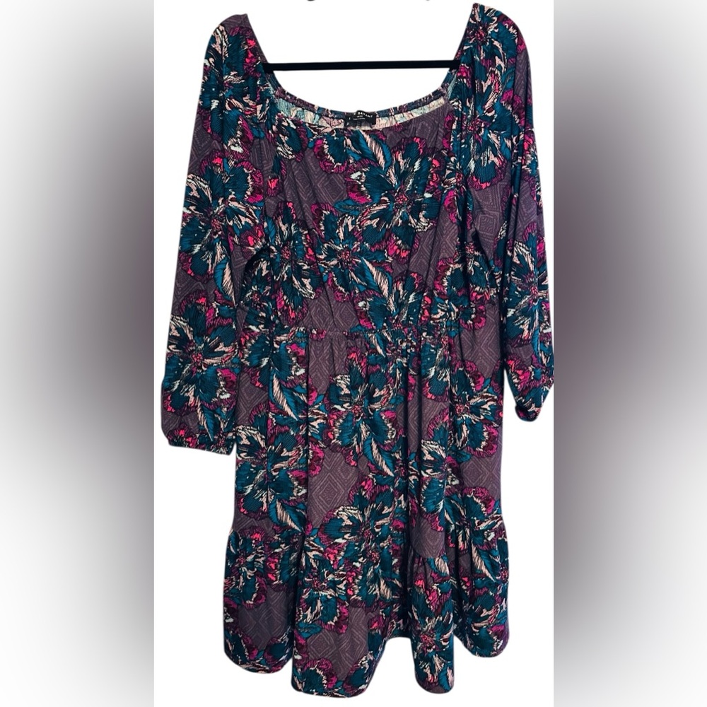 Lane Bryant Multicolor Floral Long Sleeve Dress